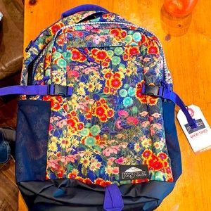 Jansport fits 15” laptop flower backpack